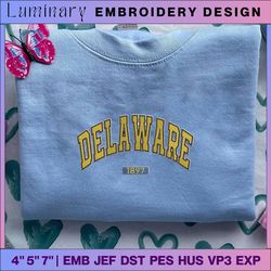 delaware embroidery design, delaware football embroidery design, machine embroidery design, embroidery files, instant download