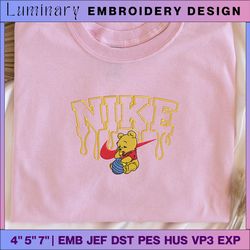 cartoon brand bear embroidered sweatshirt, winnie the pooh brand embroidered crewneck, custom brand embroidered sweatshirt, best-selling cartoon embroidered sweatshirt, brand bear embroidered sweatshirt