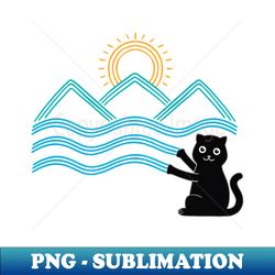 cat drawing landscape - unique sublimation png download - boost your success with this inspirational png download