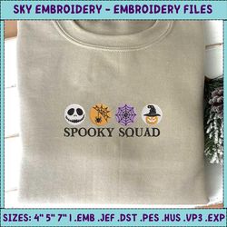 cute spooky round sign embroidery machine design, cute ghost face embroidery design, halloween spooky spider embroidery file