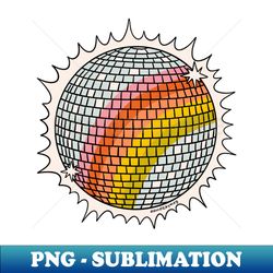 rainbow disco ball - png sublimation digital download - bring your designs to life
