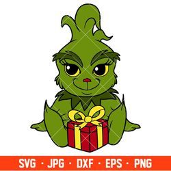 baby grinch svg, christmas svg, merry grinchmas svg, santa claus svg, cricut, silhouette vector cut file