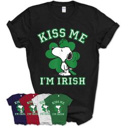 peanuts snoopy kiss me i&8217m irish clover t-shirt