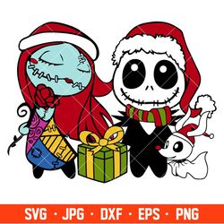 christmas baby jack & sally svg, christmas svg, merry christmas svg, sandy claws svg, cricut, silhouette vector cut file