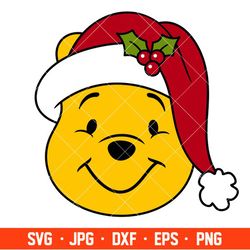 christmas pooh svg, christmas svg, merry christmas svg, santa claus svg, cricut, silhouette vector cut file