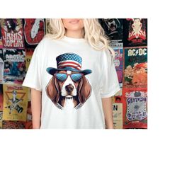 beagle dog usa flag hat sunglasses america american breed puppy pet design, sublimation digital design download graphic