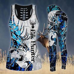 elk hunting legging and hollow out tank top set outfit for women | adult | lgs1178