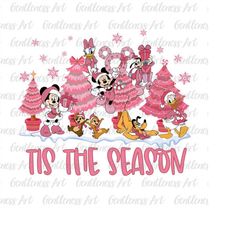 tis the season png, merry christmas png, pink christmas tree png, mouse and friends, pink christmas png, xmas holiday, c
