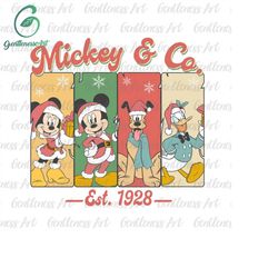 retro merry christmas svg png, christmas mouse and friends, christmas squad svg, christmas friends svg, holiday season s