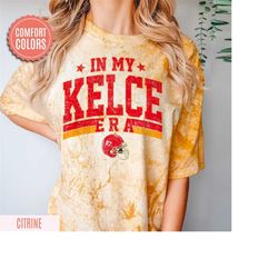 kelce comfort colors vintage style colorblast shirt, in my kelce era tshirt, kc shirt, football tee, go sports, game day