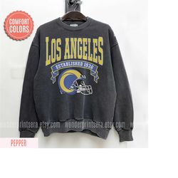 los angeles football vintage style comfort colors crewneck sweatshirt, game day pullover, rams 90s style football crew f