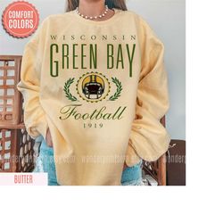 green bay football vintage style comfort colors sweatshirt,retro green bay sweater,green bay gift,oversized gb tailgate