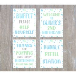 editable bubble signs, bubble birthday signs, bubble posters, 8x10