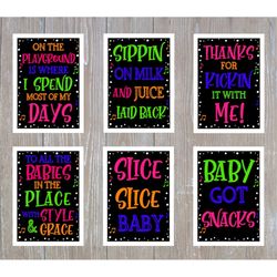 editable two legit birthday signs, two legit to quit birthday signs, neon two legit decor, 5x7