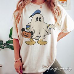 comfort colors donald duck ghost halloween shirt png, disney spooky season shirt png, mickeys not so scary halloween shi