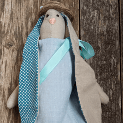 tilda rabbit interior handmade from linen