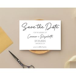 minimalist save the date template, classic save the date invite, simple save the date cards, edit yourself save the date