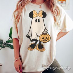 comfort colors minnie ghost halloween shirt png, retro minnie spooky season shirt png, mickeys not so scary halloween sh