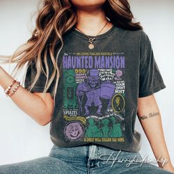 comfort colors vintage haunted mansion shirt png, the haunted mansion shirt png, retro disney halloween shirt png, hallo