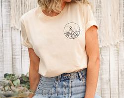 mountains t-shirt png, hand drawn mountain hiking tshirt png, graphic design tee, camping tee, outdoor graphic shirt png