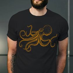 octopus japanese shirt png, octopus shirt png, gyotaku traditional art shirt png, japan anime manga tee, samurai mens wo