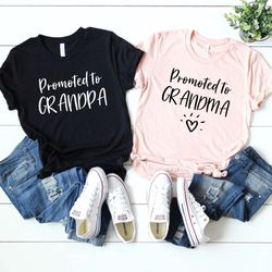 promoted to grandma shirt png, promoted to grandpa shirt png, grandma shirt png, pregnancy reveal, baby announcement, gr