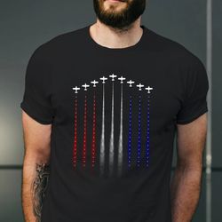 red white blue air force flyover men's t-shirt png, air force shirt png, airplane show shirt png, independence day shirt