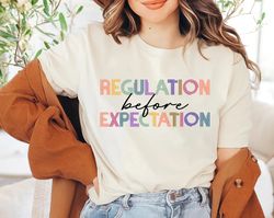 regulation before expectation shirt png, special education shirt pngs, accessibility teacher gift, sensory regulation t-