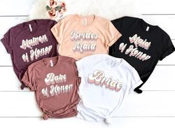 retro bridesmaids shirt png, bridesmaid custom tshirt pngs, maid of honor shirt png, bridesmaid gift,bridal party shirt