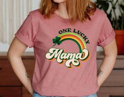 retro one lucky mama shirt png, st. patrick's rainbow, funny st patrick's day shirt png, shamrock shirt png, st. patrick