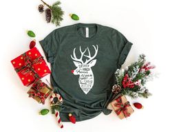 santa's red nose reindeers, dasher prancer vixen comet cupid donne blitzen rudolph, reindeer shirt pngs, christmas shirt