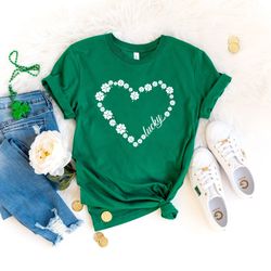 shamrock heart st patricks day shirt png, st pattys day shirt png,four leaf clover tee,lucky shirt png for women,cute pa