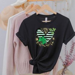 shamrock heart shirt png, heart shamrock shirt png, clover heart shirt png, st patrick's day heart shirt png, hand drawn