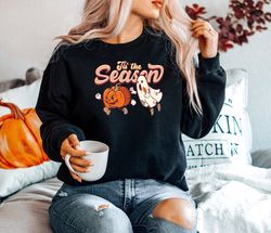 tis the season halloween sweatshirt png, halloween crewneck sweatshirt png, halloween sweater, fall pumpkin sweatshirt p