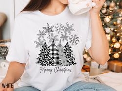 silver and black leopard christmas shirt png, merry christmas shirt png,leopard christmas tree,cheetah christmas shirt p