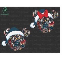 bundle christmas mouse head png svg, christmas character svg, christmas squad svg, christmas friends svg, holiday season