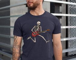 skeleton playing guitar shirt png, halloween, men's skeleton playing guitar shirt png, music tee, men's graphic shirt pn