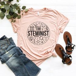 steminist shirt png,stem woman shirt png, stem student gift, science shirt png, gift for women, technology, engineering,