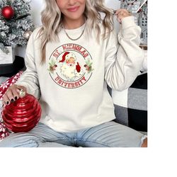 christmas santa university sweatshirt, st nick university santa claus college sweater, merry christmas, santa claus crew