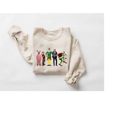 friends christmas sweatshirt, christmas movie characters sweater, christmas gifts, christmas elf shirt, family christmas