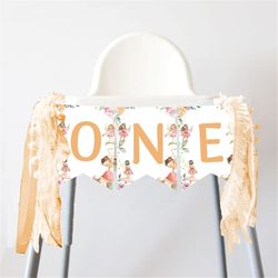 Fairy First High Chair Banner Fairy Highchair Bunting My Fairy First Birthday Enchanted Forest 1st Birthday Party Girl P