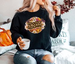 spooky season sweatshirt png, crewneck sweatshirt png, pumpkin fall, cute and scary, autumn shirt png, spooky sweatshirt