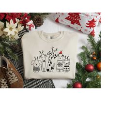 christmas reindeer dogs sweatshirt, christmas puppy sweater, winter santa dog shirt, christmas gifts for dog lovers, chr