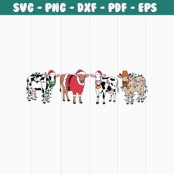 funny santa christmas cow svg graphic design file