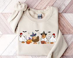 ghost chicken sweatshirt png, magic chicken sweatshirt png, spooky season shirt png, funny fall shirt png, ghost sweatsh