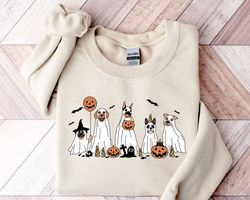 ghost dog sweatshirt png, halloween sweatshirt png,halloween sweater,2023 happy halloween, retro spooky season, ghost sw