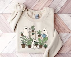 halloween plant lady sweatshirt png, gardening sweatshirt png gift, ghost plant sweatshirt png, crazy plant lady,hallowe