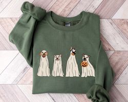 halloween sweatshirt png, halloween ghost dog hoodie, halloween dog sweatshirt png, ghost dog shirt png, 2023 happy hall