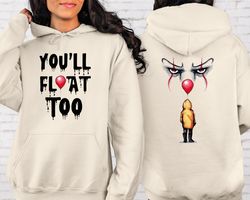 horror front and back sweatshirt png or hoodie, horror halloween sweatshirt png, halloween party shirt png, funny hallow