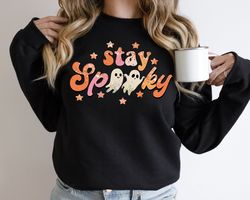 stay spooky sweatshirt png, halloween sweatshirt png, spooky vibes shirt png, cool halloween shirt png, funny halloween